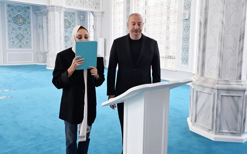 Prezident və xanımı Zəngilan məscidinin açılışında – Foto/Video