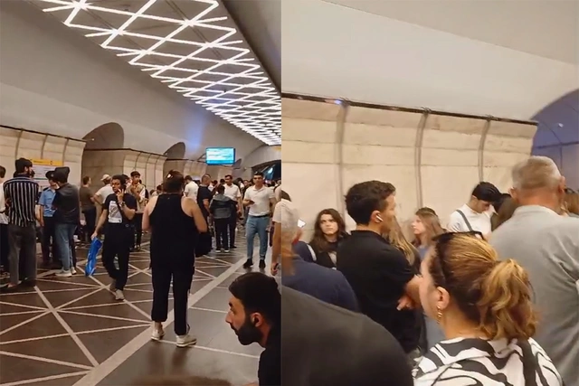 Bakı metrosunda sərnişin stansiya yoluna düşdü – Yenilənib + Video